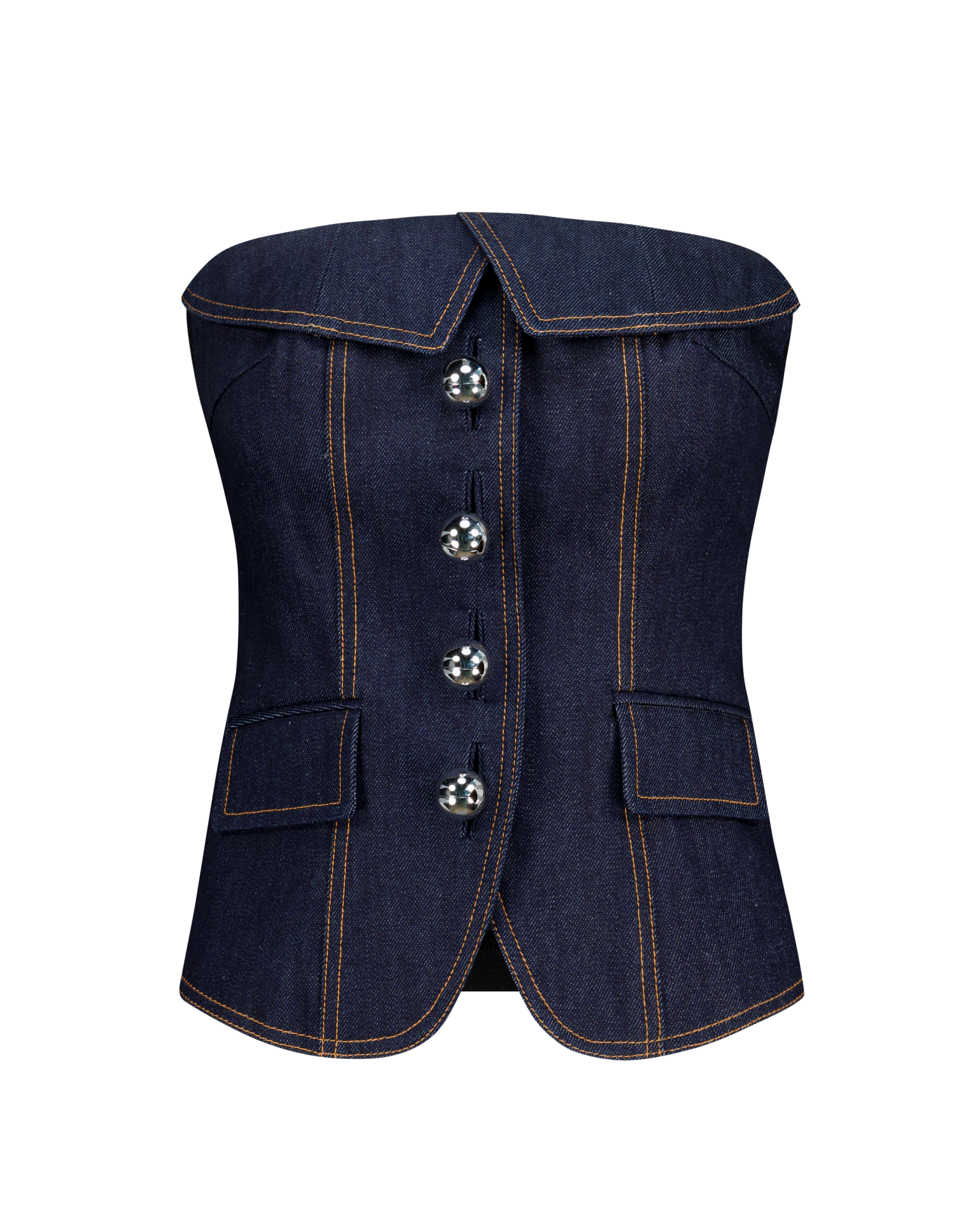 Tailored Denim Bustier